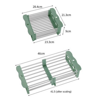 Ērts trauku drenāžas nerūsējošais tērauds virtuves augļu un dārzeņu mazgāšanas drenāžai regulējams droši virtuves instrumenti 1 gab.