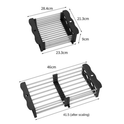 Ērts trauku drenāžas nerūsējošais tērauds virtuves augļu un dārzeņu mazgāšanas drenāžai regulējams droši virtuves instrumenti 1 gab.