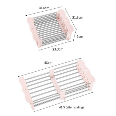 Ērts trauku drenāžas nerūsējošais tērauds virtuves augļu un dārzeņu mazgāšanas drenāžai regulējams droši virtuves instrumenti 1 gab.