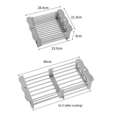 Ērts trauku drenāžas nerūsējošais tērauds virtuves augļu un dārzeņu mazgāšanas drenāžai regulējams droši virtuves instrumenti 1 gab.