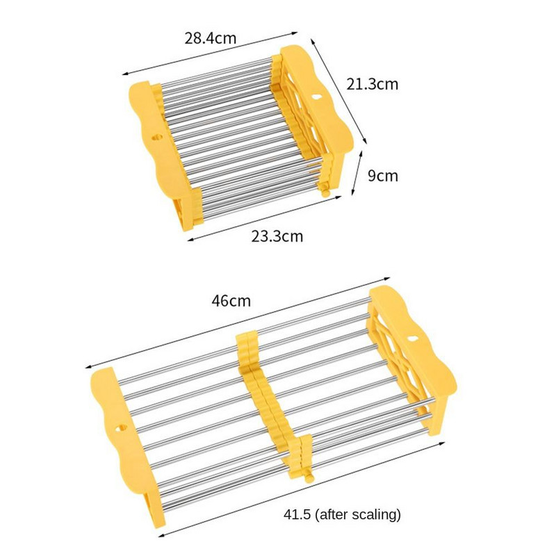 Ērts trauku drenāžas nerūsējošais tērauds virtuves augļu un dārzeņu mazgāšanas drenāžai regulējams droši virtuves instrumenti 1 gab.