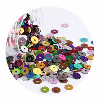 2000PCS Цветни пайети Прозрачни кръгли пайети Декорация за нокти Шиене Аксесоари за сватбена рокля Направи си сам Материал за шиене 4 мм
