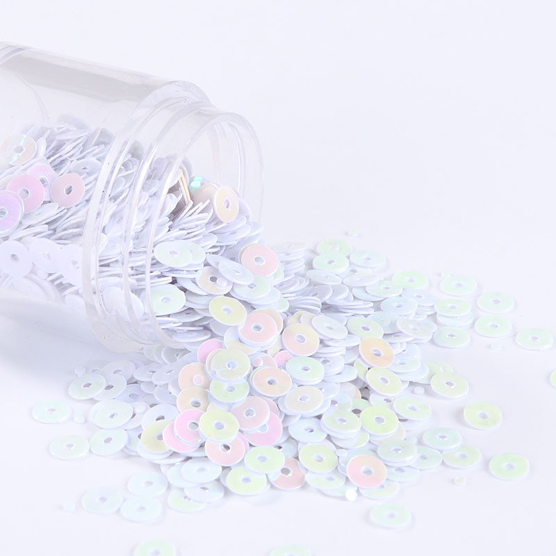 2000 vnt Spalvingi blizgučiai, skaidrūs apvalūs padėklai, nagų dekoravimas, siuvimas vestuvinių suknelių priedai „pasidaryk pats“ siuvimo medžiaga 4 mm