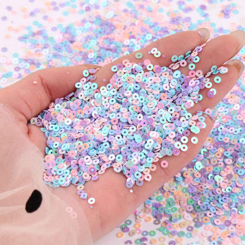 2mm 3mm 4mm apaļi vaļīgi vizuļi PVC sequin DIY Spangles Amatniecība apģērbu šūšanai Piederumi Dekorācija Lentejuelas