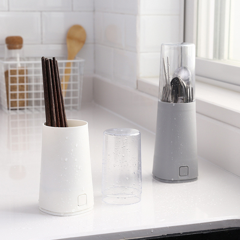 Japāņu irbulīšu turētājs galda piederumu uzglabāšanas kaste ar vāku Galda trauku kaste Putekļu notekas plaukts Irbulīšu būris Virtuves medus žāvēšanas rīki