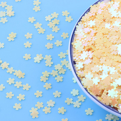 20g 5 mm ķiršu ziedu vaļīgi vizuļi rokdarbiem Sakuras Paillettes Glitter Confetti DIY Nail Arts Manikīra Dekorācijas piederumi