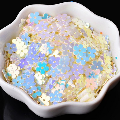 7mm 20g Sequin Plakani plūmju ziedi Sequins Amatniecība Paillette Šūšana Kāzu apģērbi Dekorācijas DIY Rokdarbi Lentejuelas Para Coser
