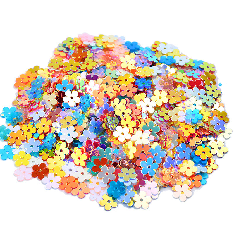 7mm 20g Sequin Plakani plūmju ziedi Sequins Amatniecība Paillette Šūšana Kāzu apģērbi Dekorācijas DIY Rokdarbi Lentejuelas Para Coser