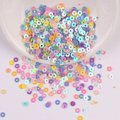 3 mm, 10 g Mini vizulis, plakans, apaļš PVC brīvs rokdarbiem Rotaslietas Izgatavošana Amatniecība Šūšana Apģērbu Dekorācija DIY aksesuārs