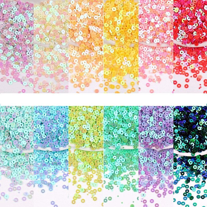 3 mm, 10 g Mini vizulis, plakans, apaļš PVC brīvs rokdarbiem Rotaslietas Izgatavošana Amatniecība Šūšana Apģērbu Dekorācija DIY aksesuārs