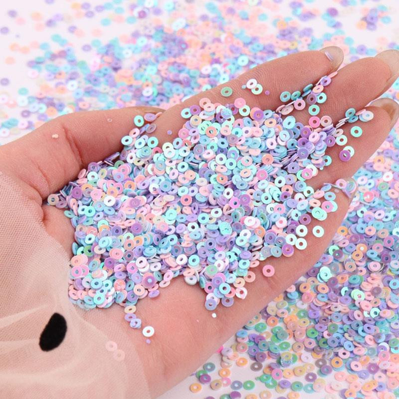 3 mm, 10 g Mini vizulis, plakans, apaļš PVC brīvs rokdarbiem Rotaslietas Izgatavošana Amatniecība Šūšana Apģērbu Dekorācija DIY aksesuārs