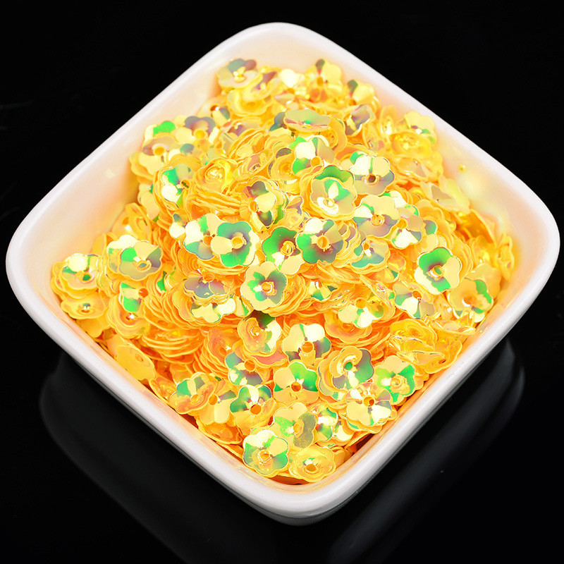 1000Gb 6mm plūmju ziedu vizulis PVC caurumu vizulis rokdarbiem Pailletes kāzu šūšana rokdarbu dekors DIY Lentejuela aksesuāri