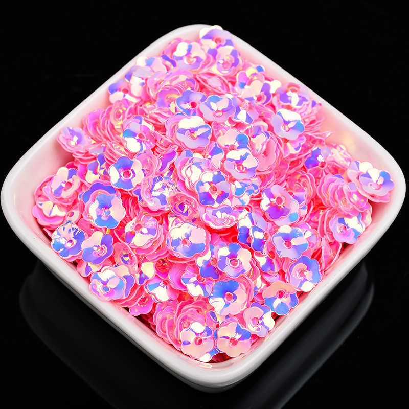 1000Gb 6mm plūmju ziedu vizulis PVC caurumu vizulis rokdarbiem Pailletes kāzu šūšana rokdarbu dekors DIY Lentejuela aksesuāri