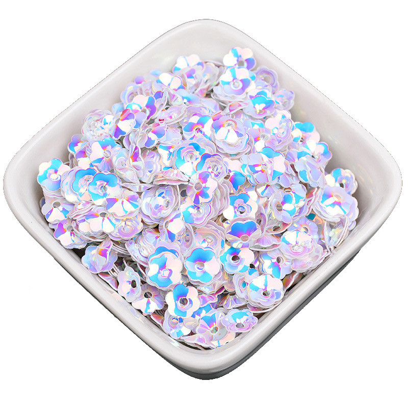 1000Gb 6mm plūmju ziedu vizulis PVC caurumu vizulis rokdarbiem Pailletes kāzu šūšana rokdarbu dekors DIY Lentejuela aksesuāri