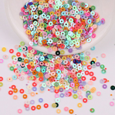 10g 4mm mirdzoši vizuļi, apaļa forma, krāsaini nagu mākslas vizuļi, rotājumi DIY kleitām, apģērbiem, matu sprādzēm, pušķiem, spīdīgiem dekoriem