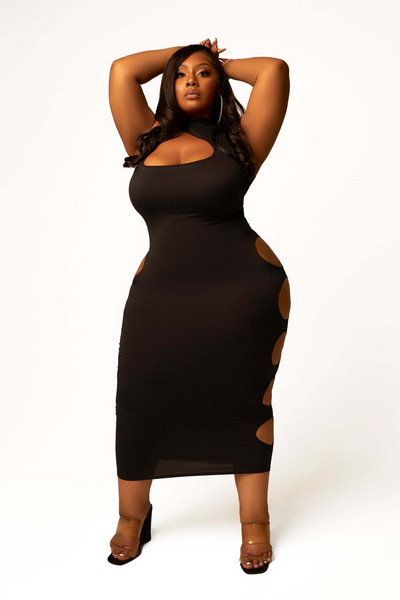CM.YAYA Plus Size Γυναικεία αμάνικα κομμένα κομμένα γραβάτα με κορμάκι Midi μάξι μακριά φορέματα για καλοκαιρινό σέξι πάρτι κλαμπ φόρεμα 2022