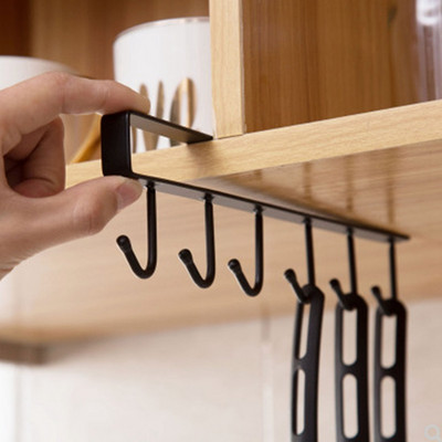 6 konksu metallist riiulialune kruusi tassi kapihoidja koduköögi korraldaja Rippriiuli hoidik Puntsivaba seinakapp konksu riidepuu