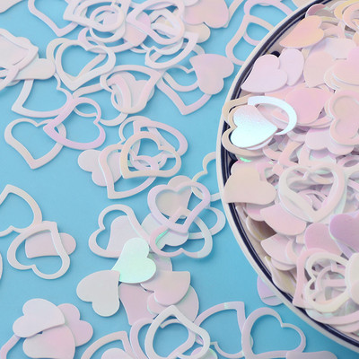 20g/partija 13x14mm sirds formas PVC vaļīgi vizuļi Glitter Pailletes nagu mākslas manikīram šūšanas kāzu dekorācijas konfeti DIY
