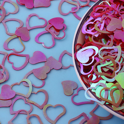 20g/partija 13x14mm sirds formas PVC vaļīgi vizuļi Glitter Pailletes nagu mākslas manikīram šūšanas kāzu dekorācijas konfeti DIY