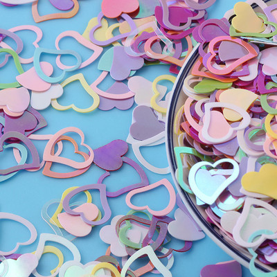 20g/partija 13x14mm sirds formas PVC vaļīgi vizuļi Glitter Pailletes nagu mākslas manikīram šūšanas kāzu dekorācijas konfeti DIY