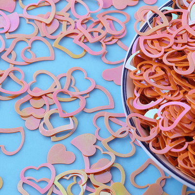 20g/partija 13x14mm sirds formas PVC vaļīgi vizuļi Glitter Pailletes nagu mākslas manikīram šūšanas kāzu dekorācijas konfeti DIY