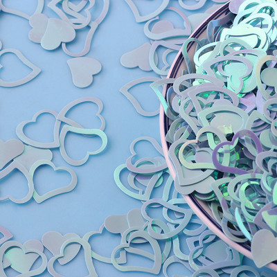 20g/partija 13x14mm sirds formas PVC vaļīgi vizuļi Glitter Pailletes nagu mākslas manikīram šūšanas kāzu dekorācijas konfeti DIY