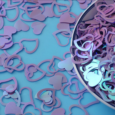 20g/partija 13x14mm sirds formas PVC vaļīgi vizuļi Glitter Pailletes nagu mākslas manikīram šūšanas kāzu dekorācijas konfeti DIY