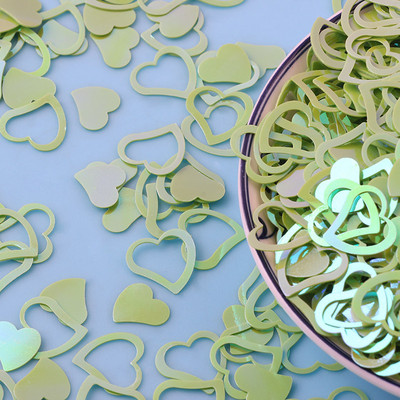 20g/partija 13x14mm sirds formas PVC vaļīgi vizuļi Glitter Pailletes nagu mākslas manikīram šūšanas kāzu dekorācijas konfeti DIY