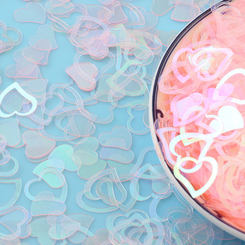 20g/partija 13x14mm sirds formas PVC vaļīgi vizuļi Glitter Pailletes nagu mākslas manikīram šūšanas kāzu dekorācijas konfeti DIY