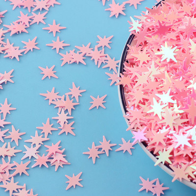 20g Astoņstūra zvaigžņu nagu vizuļi Krāsaini zvaigžņotas mirdzošas pārslas nagu mākslas rotājumiem Juvelierizstrādājumi kāzu dekoru konfeti