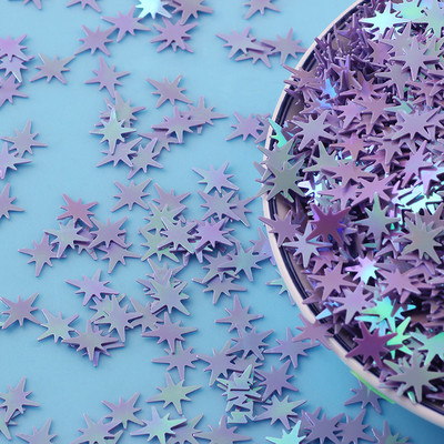 20g Astoņstūra zvaigžņu nagu vizuļi Krāsaini zvaigžņotas mirdzošas pārslas nagu mākslas rotājumiem Juvelierizstrādājumi kāzu dekoru konfeti