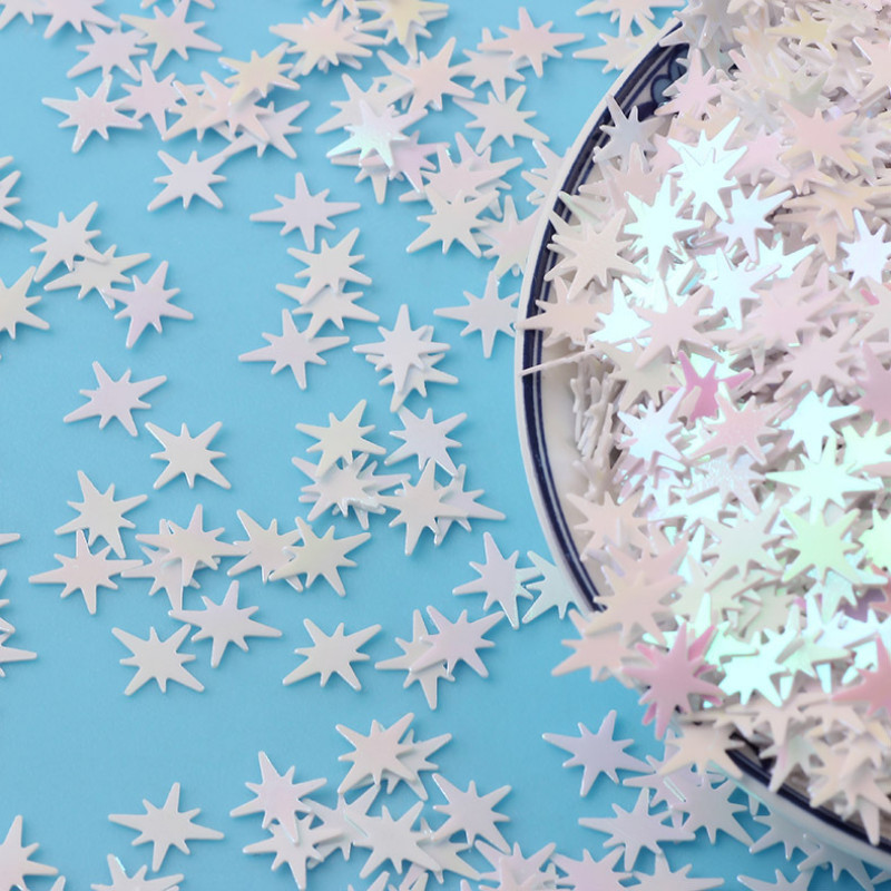 20g Astoņstūra zvaigžņu nagu vizuļi Krāsaini zvaigžņotas mirdzošas pārslas nagu mākslas rotājumiem Juvelierizstrādājumi kāzu dekoru konfeti