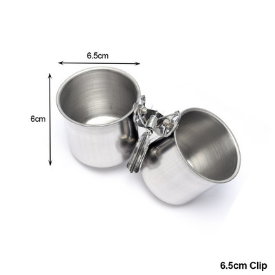 Iekarināma būra bļoda mājdzīvnieku putniem, nerūsējošā tērauda barošana, barība, dzeršana, padeves trauku kauss papagaiļa papagaiļai mīlas putnam