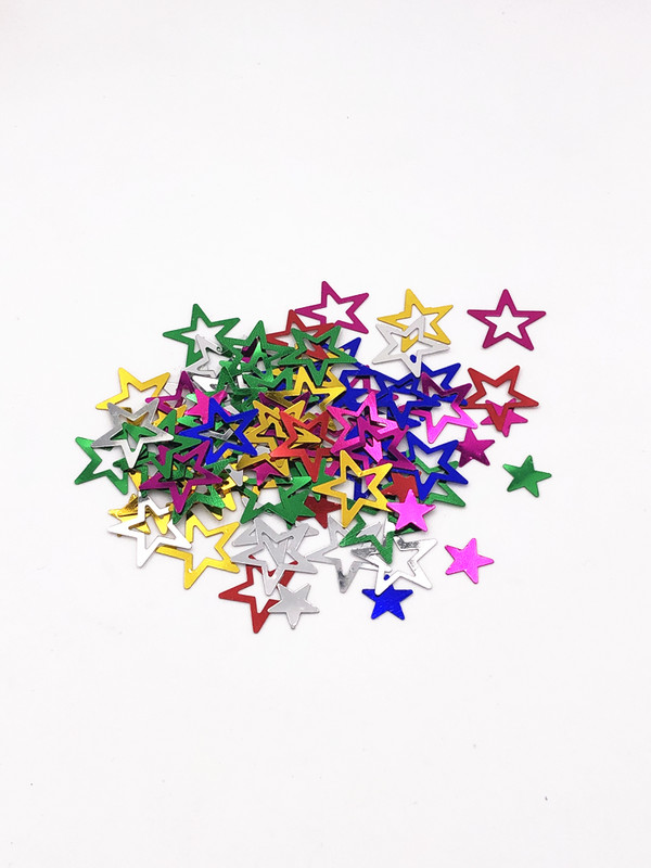 10 g/partija 20 mm jaukta izmēra dobi piecpunktu vizuļi, kulonu skapji Pailletes, kāzu ballīšu noformējums, Lentejuelas aksesuāri.