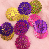 10g/50Pcs/Συσκευασία 29mm Μικτό χρώμα Carriage Whee Shape Sequins Χειροποίητες παγιέτες Diy Ράψιμο γάμου Lentejuelas Αξεσουάρ