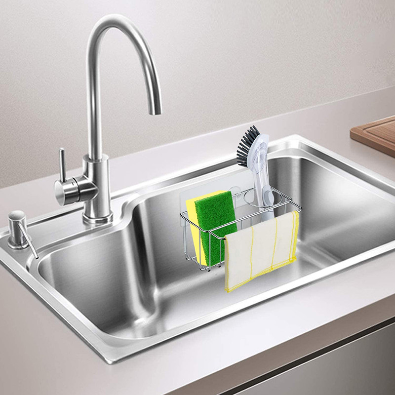 Virtuves metāla izlietnes sūkļu turētājs Pašlīmējošs notekas žāvēšanas statīvs Virtuves sienas āķi Aksesuāri Glabāšanas organizators Torņa statīvs