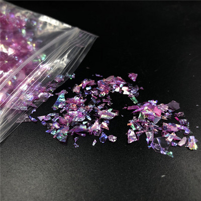 10 γρ./τσάντα ακανόνιστες χάρτινες πούλιες με κέλυφος Πιλέτες PET DIY Νυχιών Νυχιών Πολύχρωμες 3D Διακόσμηση Νυχιών Lentejuelas Αξεσουάρ