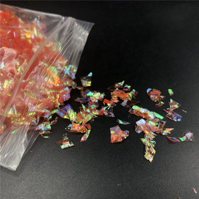 10 γρ./τσάντα ακανόνιστες χάρτινες πούλιες με κέλυφος Πιλέτες PET DIY Νυχιών Νυχιών Πολύχρωμες 3D Διακόσμηση Νυχιών Lentejuelas Αξεσουάρ