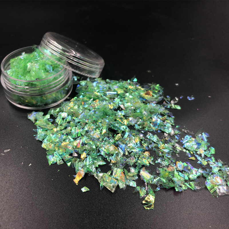 10 γρ./τσάντα ακανόνιστες χάρτινες πούλιες με κέλυφος Πιλέτες PET DIY Νυχιών Νυχιών Πολύχρωμες 3D Διακόσμηση Νυχιών Lentejuelas Αξεσουάρ