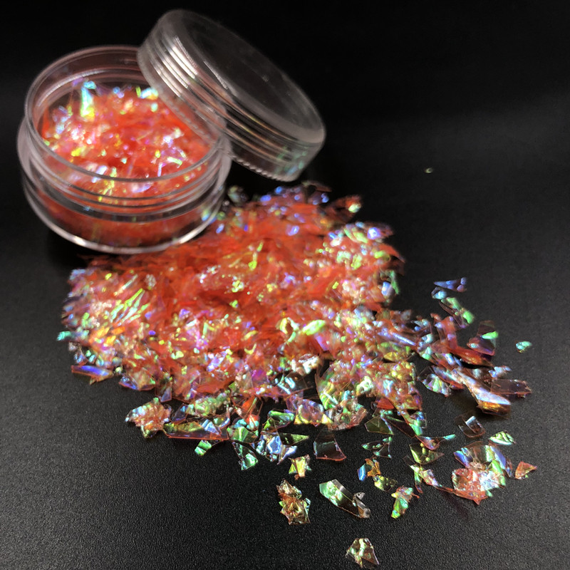 10 γρ./τσάντα ακανόνιστες χάρτινες πούλιες με κέλυφος Πιλέτες PET DIY Νυχιών Νυχιών Πολύχρωμες 3D Διακόσμηση Νυχιών Lentejuelas Αξεσουάρ