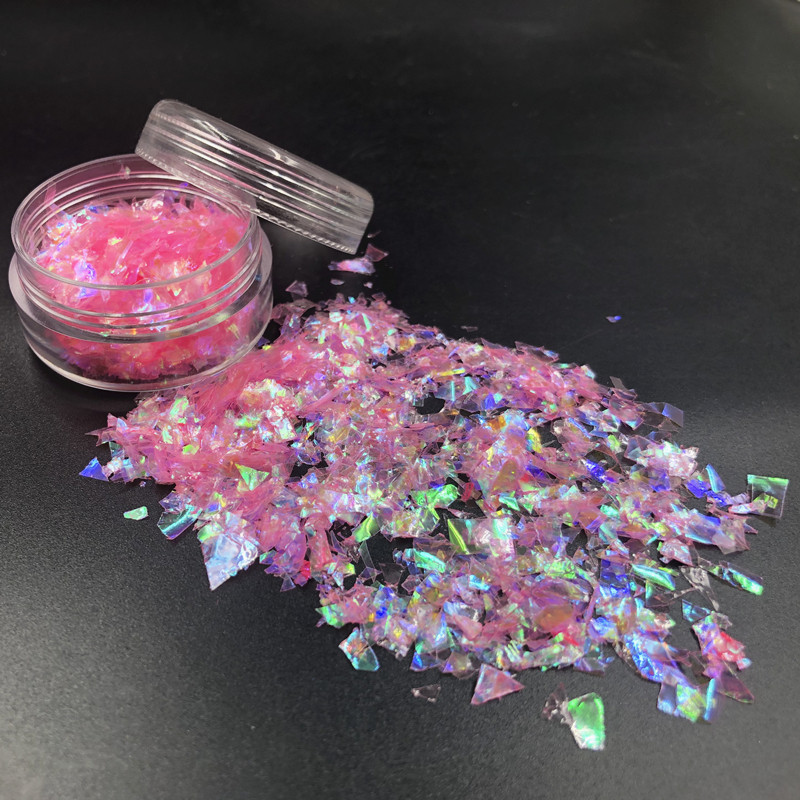 10 γρ./τσάντα ακανόνιστες χάρτινες πούλιες με κέλυφος Πιλέτες PET DIY Νυχιών Νυχιών Πολύχρωμες 3D Διακόσμηση Νυχιών Lentejuelas Αξεσουάρ