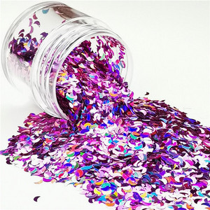 Paillette Moon Shape Holographic Laser 3mm Glitter Nail Art Διακόσμηση Body Glitter Μακιγιάζ Προσώπου Paint Henna Handwork DIY 8g
