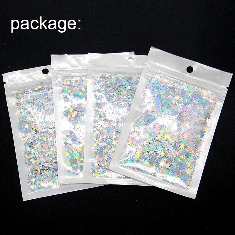 Paillette Moon Shape Holographic Laser 3mm Glitter Nail Art Διακόσμηση Body Glitter Μακιγιάζ Προσώπου Paint Henna Handwork DIY 8g