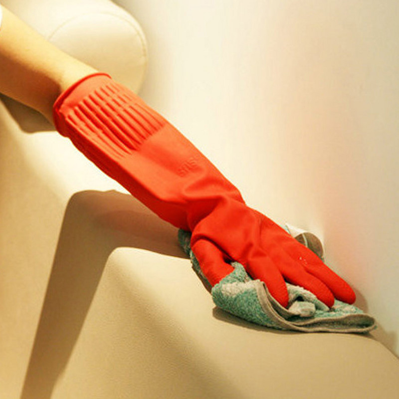 Naujos karštos 38 cm guminės pirštinės Daugkartinės ilgos guminės pirštinės indų plovimo pirštinės virtuvės sodininkystei SMR88