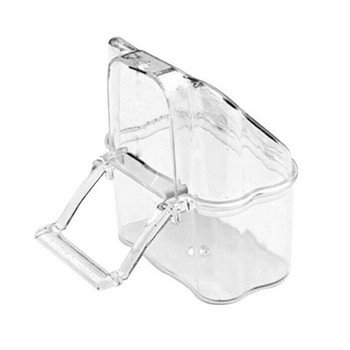 Parrot Bird Transparent Plastic Food Cup Bowl Company Clean Water Silo Waterer Box Bird Accessory for Parakeets, Canarie