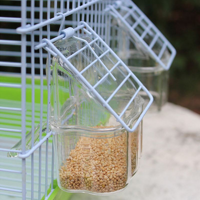 Parrot Bird Прозрачна пластмасова чаша за храна Купа Company Чиста вода Силоз Кутия за поилка Аксесоар за птици за папагали, Canarie