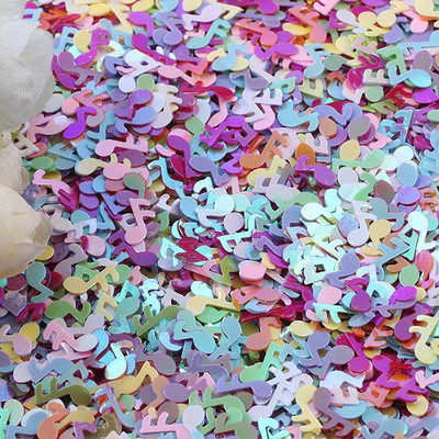 10g Music Note Loose Sequins Glitter Paillettes for Nail Art Μανικιούρ Ράψιμο Στολισμός Γάμου Κομφετί DIY Crafts Sequin