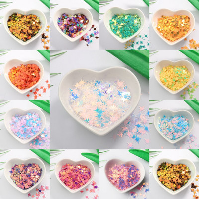 9mm Clusters of stars Sequins for Nail Art Colorful Glitter Paillette DIY Nail Decoration Manicure Accessories 10g