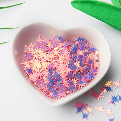 9mm Clusters of stars Παγιέτες για Nail Art Colorful Glitter Paillette DIY Διακόσμηση νυχιών Αξεσουάρ μανικιούρ 10g