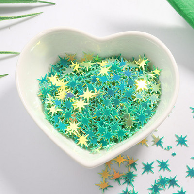 9mm Clusters of stars Παγιέτες για Nail Art Colorful Glitter Paillette DIY Διακόσμηση νυχιών Αξεσουάρ μανικιούρ 10g